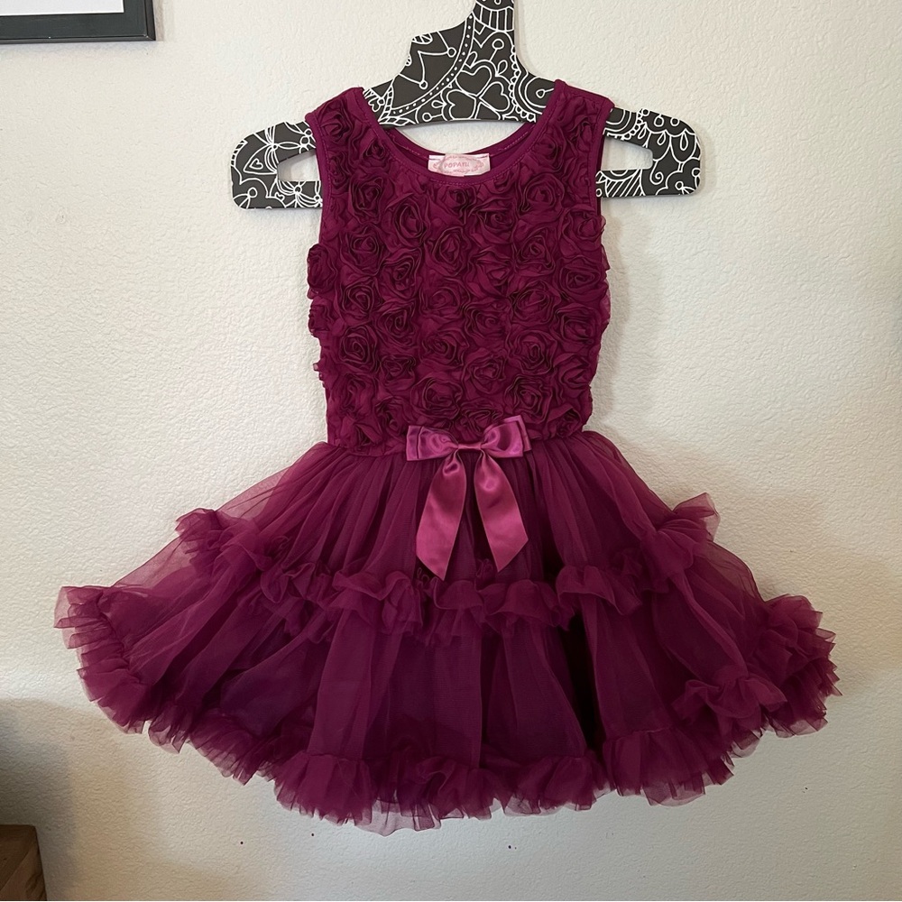 Popatu Baby Girls Purple Ruffle Dress Size 5/6